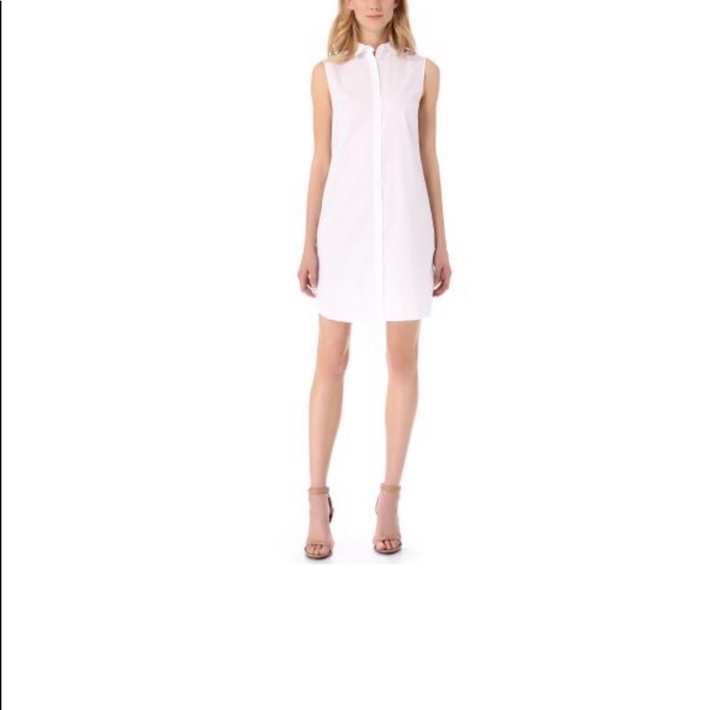 T BY ALEXANDER WANG SLEEVELESS SHIRTDRESS‎ WHITE Cotton​​​​​